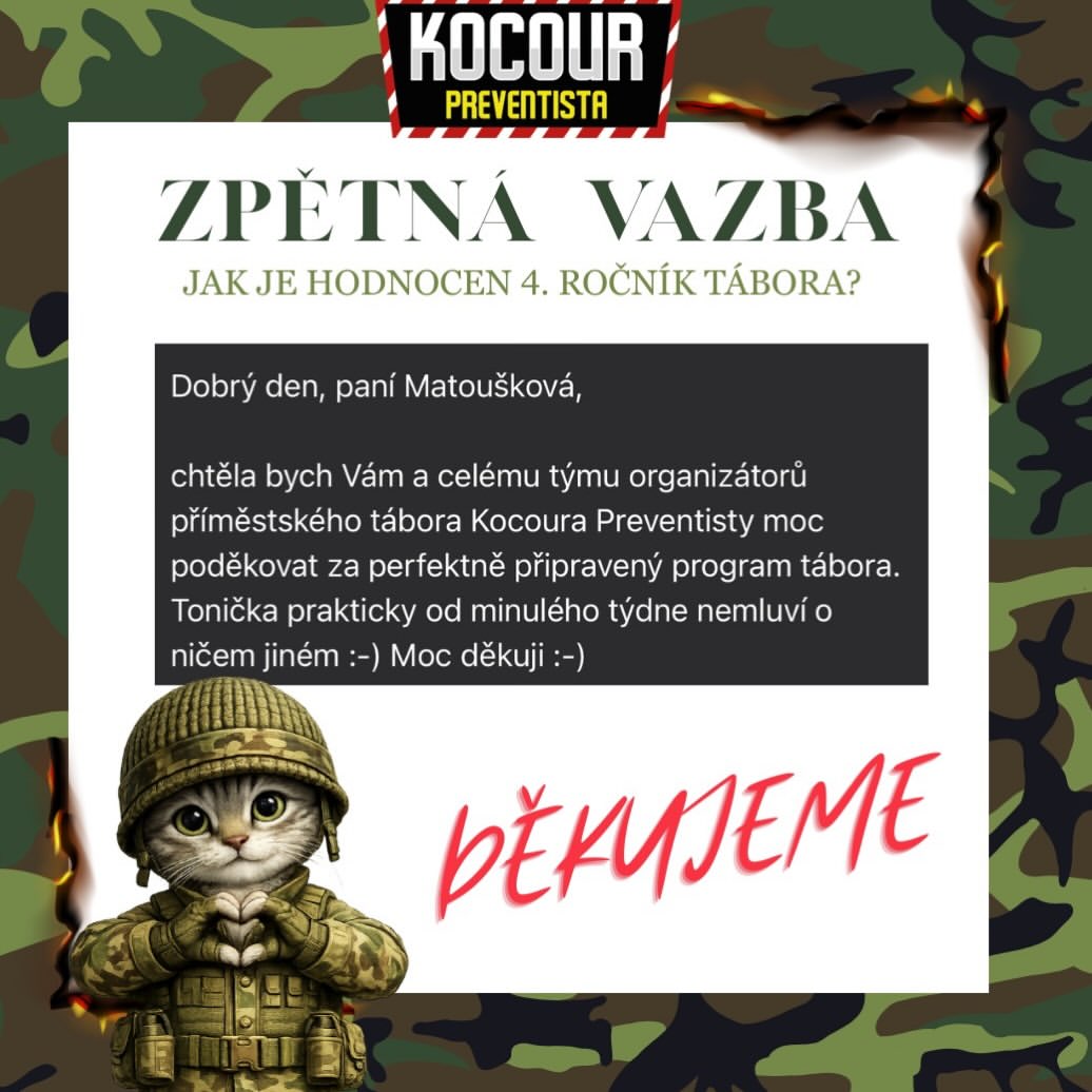Příspěvek na instagramu @kocourpreventista