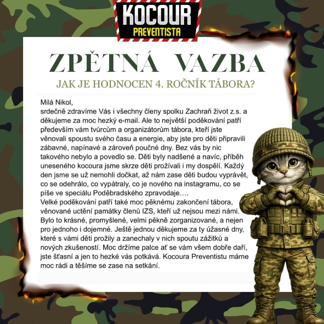Příspěvek na instagramu @kocourpreventista
